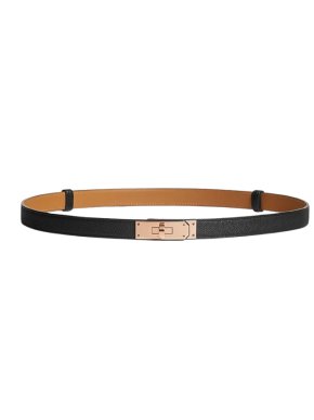 Hermes Adjustable Kelly 18 Belt in Noir Epsom Leather with Gold Hardware 1