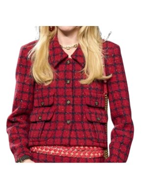 Chanel Runway Red Tweed Jacket 1