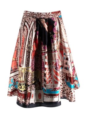 Dior Silk Printed Midi Skirt 1