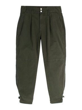 Veronica Beard Green Monika Stretch-cotton Twill Tapered Pants 1