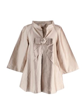 Moschino Muted Gold Silk Blend Blouse with Bow Front 1