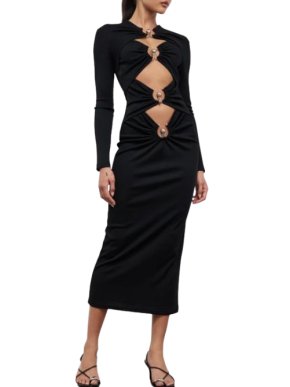 Christoper Esber Black Jersey Cut Out Dress 1