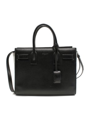 Saint Laurent Black and White Sac Du Jour Bag with Detachable Strap 1