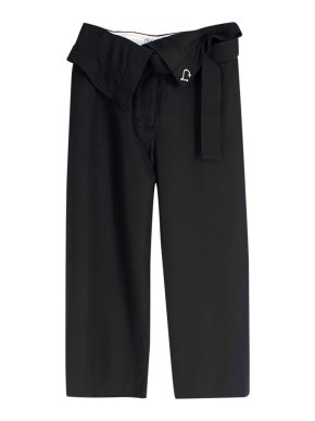 JW Anderson Black Fold Over Trousers with Belt 1