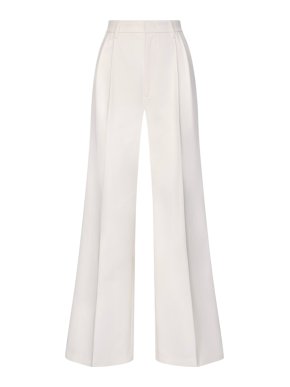 Cloudy x Seidensticker Cream Cotton Twill Trousers 1