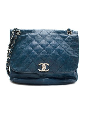 Chanel Trianon Shoulder Flap Bag in Denim Blue Leather 1