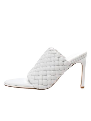 Bottega Veneta White Lido Leather Mules 1