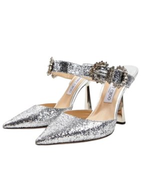 Jimmy Choo Glitter Smokey Galactica Mules 1