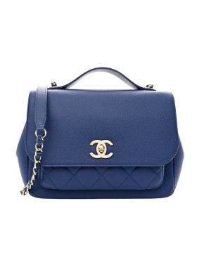 Chanel Blue Quilted Leather Business Affinity Bag 1