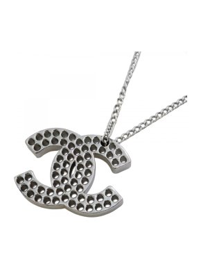 Chanel Coco Mark Silver Necklace 1