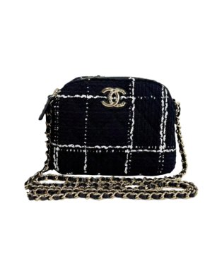 Chanel Black and White Tweed Bag 1