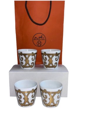 Hermes Balcon du Guadalquivir Porcelain Cups x4 1