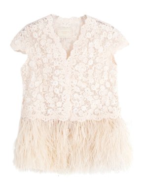 Cherie D Bespoke  andcrafted Flower Pattern Feather Jacket 1