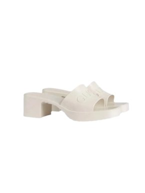 Gucci White Rubber Mules 1