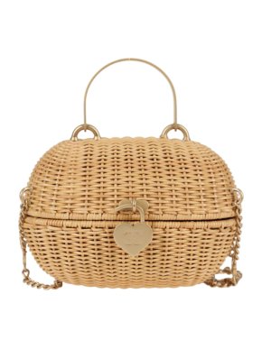 Chanel Heart Padlock Wicker Bag 1