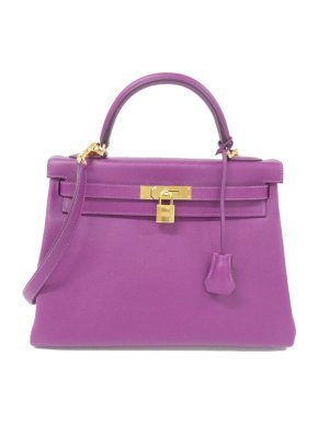 Hermès Purple Kelly 32 With Gold Hardware 1