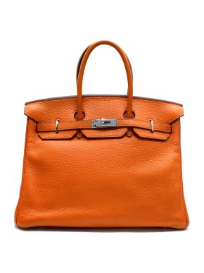 Hermes Birkin 35 in Orange H Taurillon Clemence Leather Palladium Hardware 1