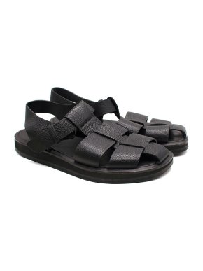 The Row Black Fisherman Caged Leather Sandals 1