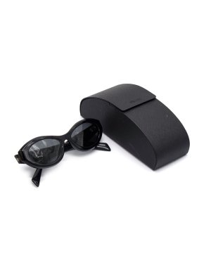Prada Black Oval Cat Eye Sunglasses 1