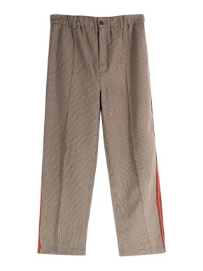 Wales Bonner 'Wisdom' Houndstooth Check Trousers with Side Stripe 1