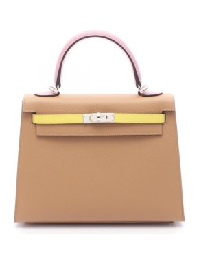 Hermès Kelly 25 Tricolore bag 25 in Chai, Citron and Mauve Epsom Leather with Silver hardware 1