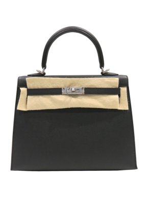 Hermès Kelly 25 Black Epsom With Silver Hardware 1