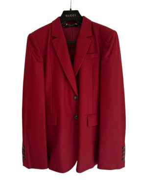 Gucci Single Breasted Red Wool/Cashmere Blazer 1