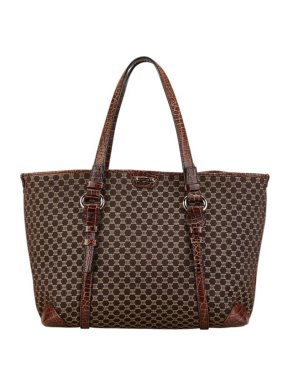 Céline Triomphe Brown Macadam Canvas Tote Bag Dark brown 1