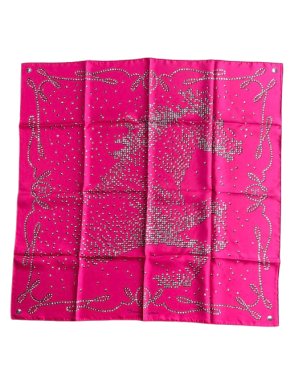 Hermes Pink Silk Cheval De Legende Scarf 1