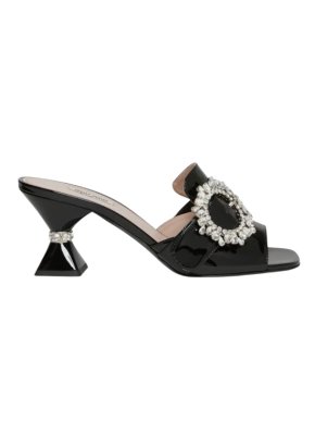 Miu Miu Crystal Embellished Black Mules 1