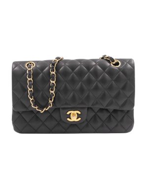 Chanel Black Lambskin Medium Classic Double Flap Bag 1