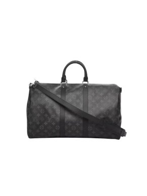 Louis Vuitton Black And Grey Keepall 55 Bandoulière 1