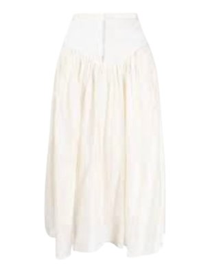 Renli Su ‘Prudence’ Linen Smocked Midi Skirt 1