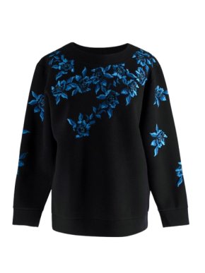 Ermanno Scervino Blue Floral Embroidered Sweatshirt 1