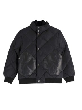Louis Vuitton Kid's Black Quilted Jacket With Leather Pockets