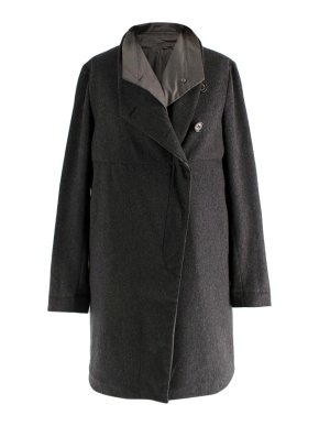 Brunello Cucinelli Grey Double Layer Coat With Detachable Waistcoat 1