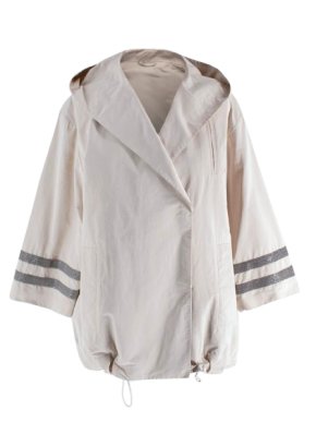 Brunello Cucinelli Beige Rain Jacket With Signature Detaik 1