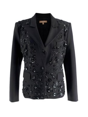 Michael Kors Sequin Floral Black Dinner Jacket 1