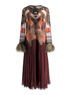 Valentino Runway  Beaded Embellishment and Lace Bodice Maxi Dress 1
