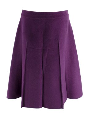 Bottega Purple Wool Midi Skirt 1