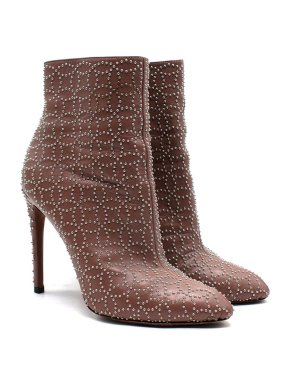 Alaia Nude Studded Stiletto Ankle Boots 1