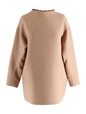 Valentino Wool Mock Neck Long Sleeve Camel Brown Top and Trouser Set 1