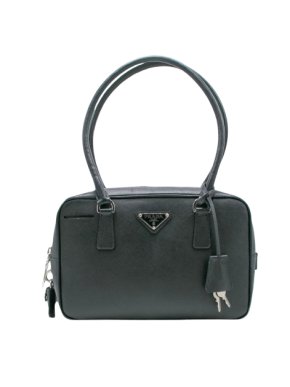 Prada Black Saffiano Bauletto Bag 1