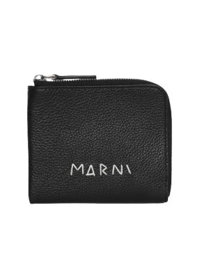 Marni Black Grained Leather Wallet 1