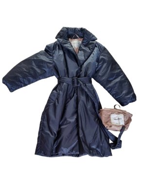 MaxMara Navy Blue The Cube Padded Midi Coat