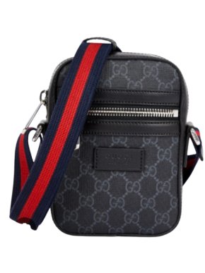 Gucci Black Coated Canvas GG Supreme Messenger Bag 1