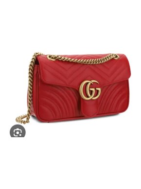 Gucci Small Red Calfskin Matelasse GG Marmont 1