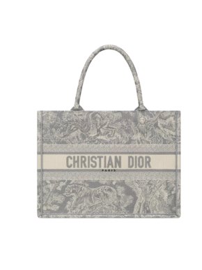 Christian Dior Grey Toile de Jouy Canvas Medium Book Tote 1