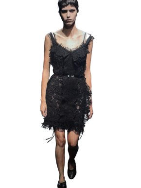 Lanvin Vintage Black Lace Cocktail Dress 1
