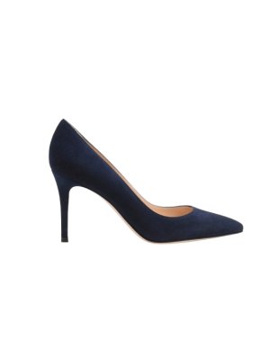 Gianvito Rossi Blue Suede Gianvito 85 Pumps 1